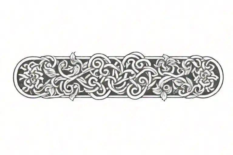 celtic knot with flowers   tattoo design idea