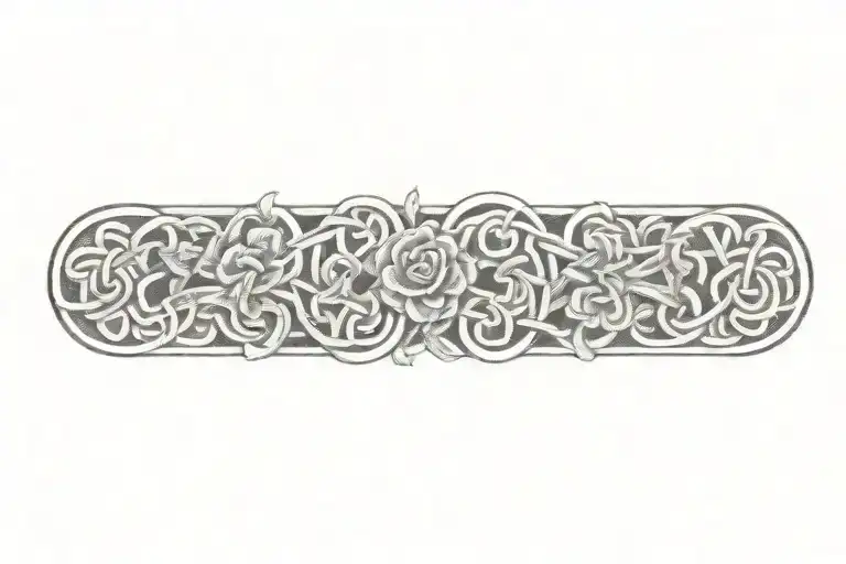 celtic knot with flowers   tattoo design idea