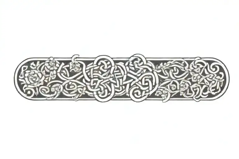 celtic knot with flowers   tattoo design idea