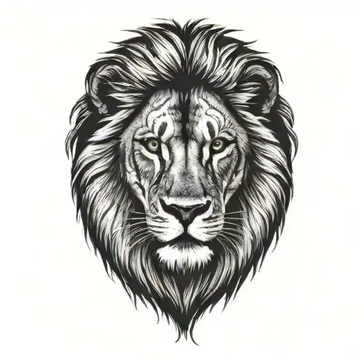 lion  with scar on face tattoo design idea