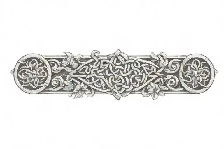 celtic square knot design with flowers   tattoo design idea