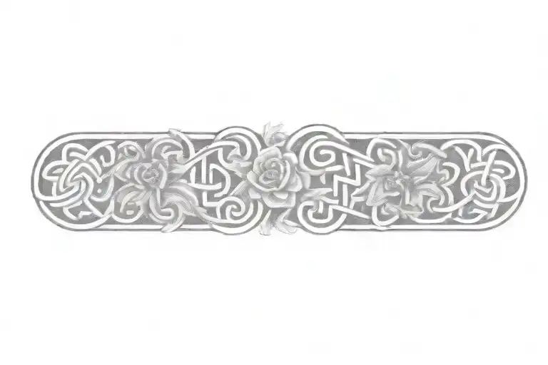 celtic knot with flowers   tattoo design idea