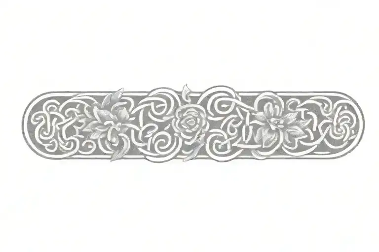 celtic knot with flowers   tattoo design idea