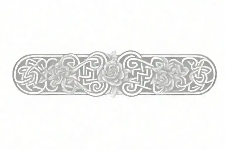 celtic knot with flowers   tattoo design idea