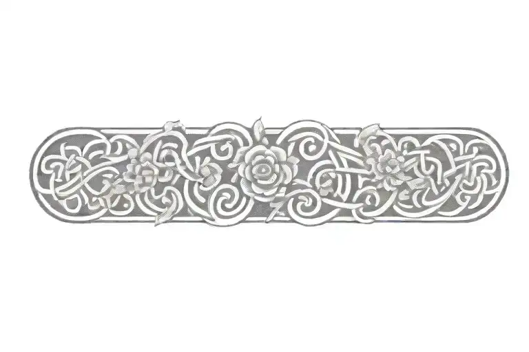 celtic knot with flowers   tattoo design idea