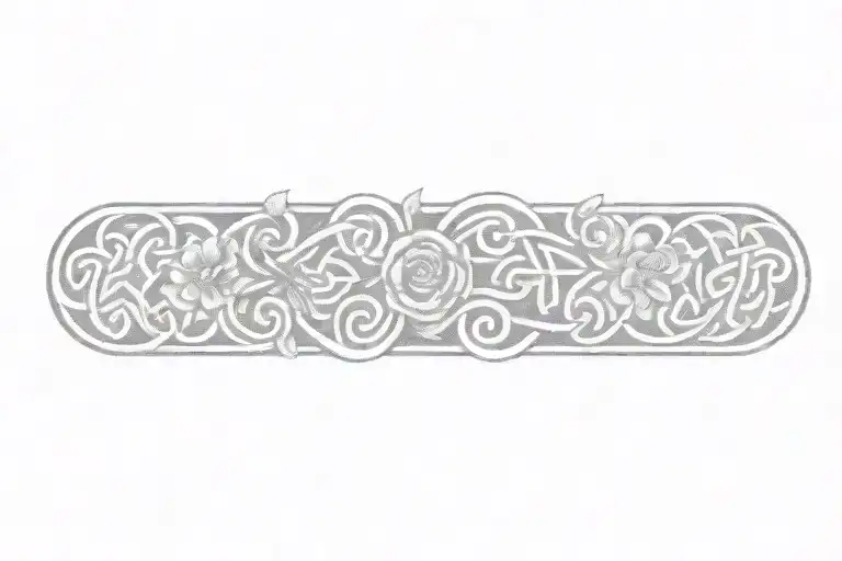 celtic knot with flowers   tattoo design idea