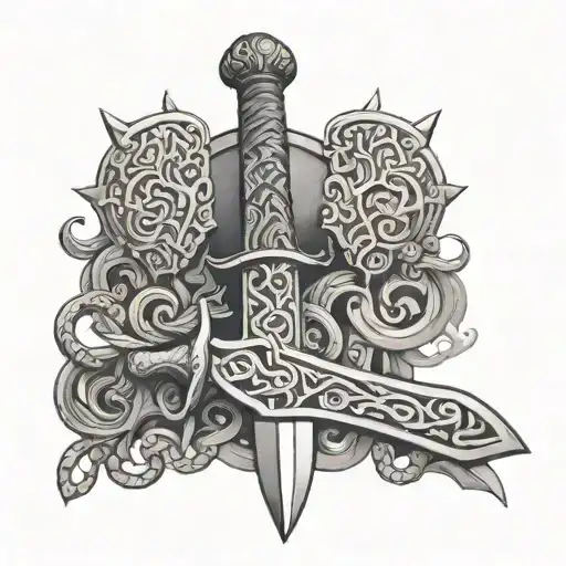 viking sword tattoo design idea