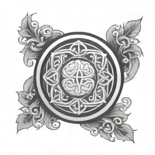 oval celtic shield  tattoo design idea