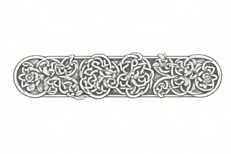 celtic knot with flowers   tattoo design idea