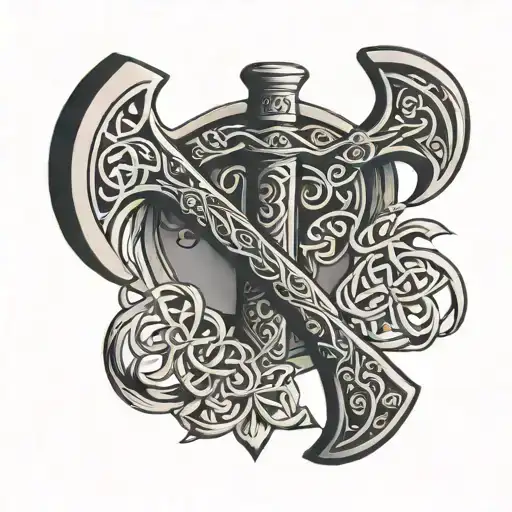 celtic axe tattoo design idea