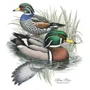 wood ducks and  mallards  tattoo design idea
