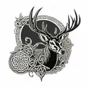 celtic deer tattoo design idea