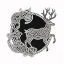 celtic deer tattoo design idea