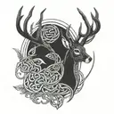 celtic deer tattoo design idea