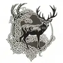 celtic deer tattoo design idea