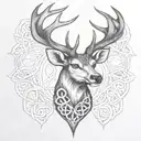 celtic deer head tattoo design idea