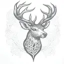 celtic deer head tattoo design idea