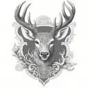 celtic deer head tattoo design idea
