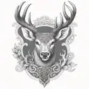 celtic deer head tattoo design idea