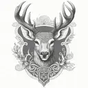 celtic deer head tattoo design idea
