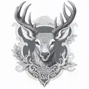 celtic deer head tattoo design idea