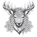 celtic deer head tattoo design idea