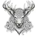celtic deer head tattoo design idea