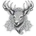 celtic deer head tattoo design idea