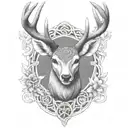 celtic deer head tattoo design idea