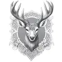 celtic deer head tattoo design idea