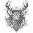 celtic deer head tattoo design idea