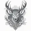 celtic deer head tattoo design idea