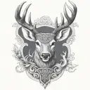celtic deer head tattoo design idea
