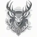 celtic deer head tattoo design idea