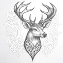 celtic deer head tattoo design idea