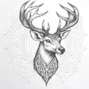 celtic deer head tattoo design idea