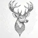 celtic deer head tattoo design idea