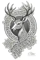 celtic deer tattoo design idea