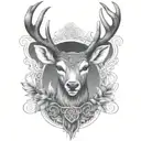 celtic deer head tattoo design idea