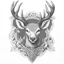 celtic deer head tattoo design idea