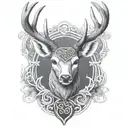 celtic deer head tattoo design idea