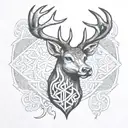 celtic deer head tattoo design idea