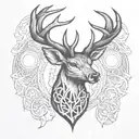 celtic deer head tattoo design idea