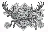 celtic deer tattoo design idea