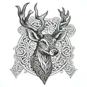 celtic deer head tattoo design idea