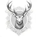 celtic deer head tattoo design idea