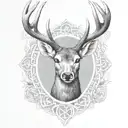 celtic deer head tattoo design idea