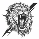 lion head roaring tattoo design idea