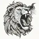 lion head roaring tattoo design idea