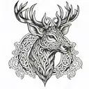 celtic deer head tattoo design idea
